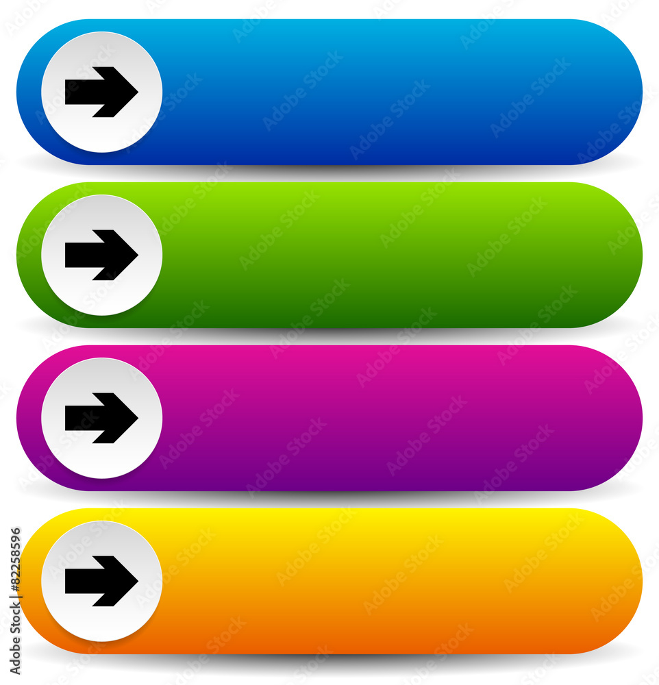 Aufkleber colorful button templates with arrows