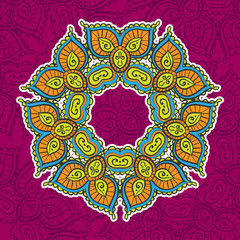 colored vintage circular pattern of indian