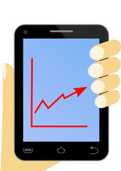 Phone in hand with diagram