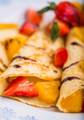 Pancakes with fresh fruits