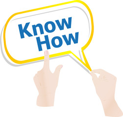 hands holding abstract cloud with know how word vector