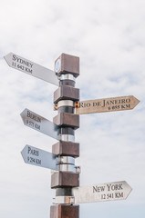 Distance marker at Cape Point