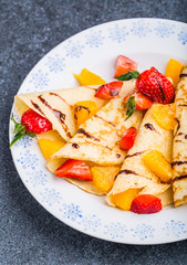 Pancakes with fresh fruits