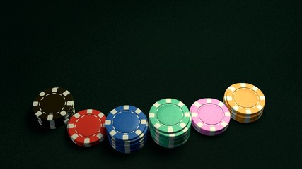 casino chips of bet dark background