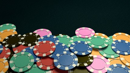 casino chips show hand dark background