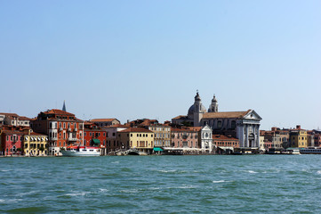 Fototapeta na wymiar View of Grand canal and laguna in Venice