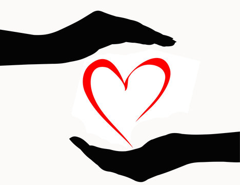 Hands holding heart icon