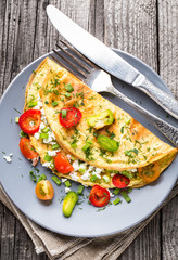 Omelette with vegetables