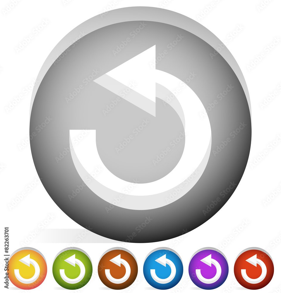 Aufkleber arrow following a circle path, rotating circular arrow leftwards