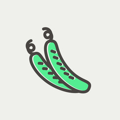 Peas thin line icon