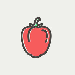 Bell pepper thin line icon