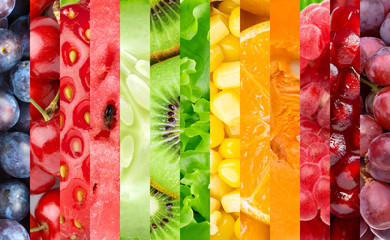 Color fruits, berries and vegetables
