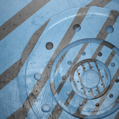 Scratched striped metal background withe circle surface