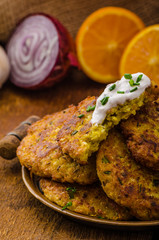 Cauliflower curry pancakes