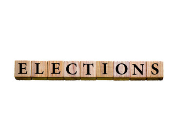 Word ELECTIONS isolated on white background