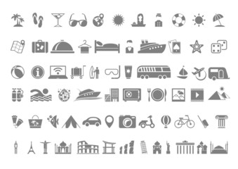Travel flat icon set