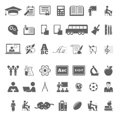 Set of school and education flat icons