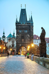 Charles bridge early in the morning