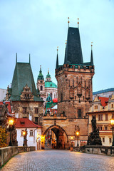 Fototapeta na wymiar The Old Town with Charles bridge in Prague