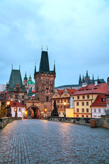 Fototapeta na wymiar The Old Town with Charles bridge in Prague