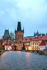 Ingelijste posters The Old Town with Charles bridge in Prague © andreykr