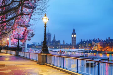 Photo sur Plexiglas Londres Aperçu de Londres avec la tour de l& 39 horloge tôt le matin