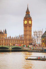 Fototapeta na wymiar London with the Clock Tower and Houses of Parliament