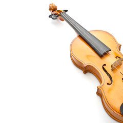 violin on white background