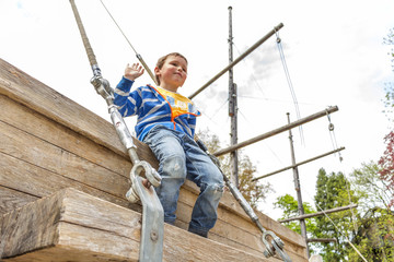 Boy at wooden pirate sheep, Luxembourg