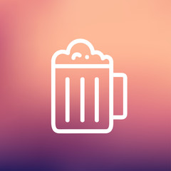 Mug of beer thin line icon