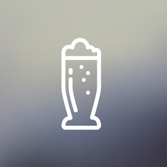 Mug of beer thin line icon