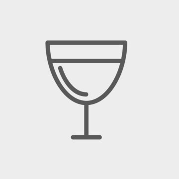 Glass of wine thin line icon