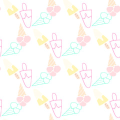 Ice cream seamless summer pattern