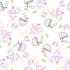 Summer beach seamless pattern background
