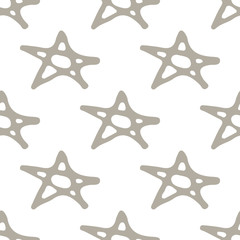 Star grey and white seamless pattern background