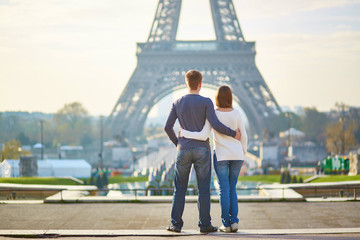 Beautiful romantic couple in Paris