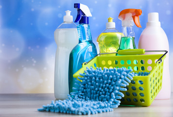 Cleaning products, home work colorful theme