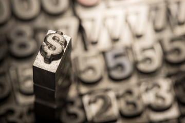 Dollar, Pound, currency exchange sign