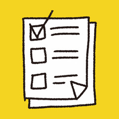 paper checking list doodle drawing