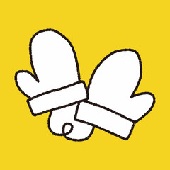 Winter gloves doodle drawing