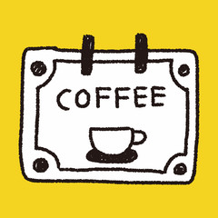 coffee shop sign doodle drawing