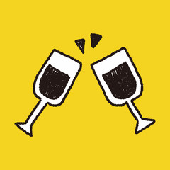 wine doodle drawing