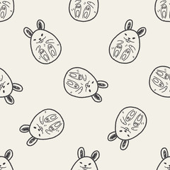 Easter egg doodle seamless pattern background