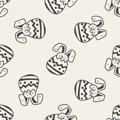 Easter egg doodle seamless pattern background