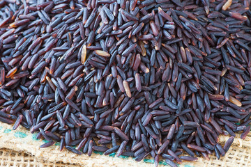Pile of Healthy food uncooked brown rice