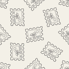 doodle stamp seamless pattern background