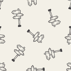 doodle signs seamless pattern background