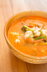 Tom Yum Kung thai spicy seafood soup