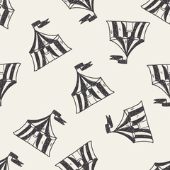 circus doodle seamless pattern background