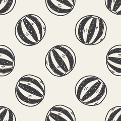 Doodle Beach Ball seamless pattern background